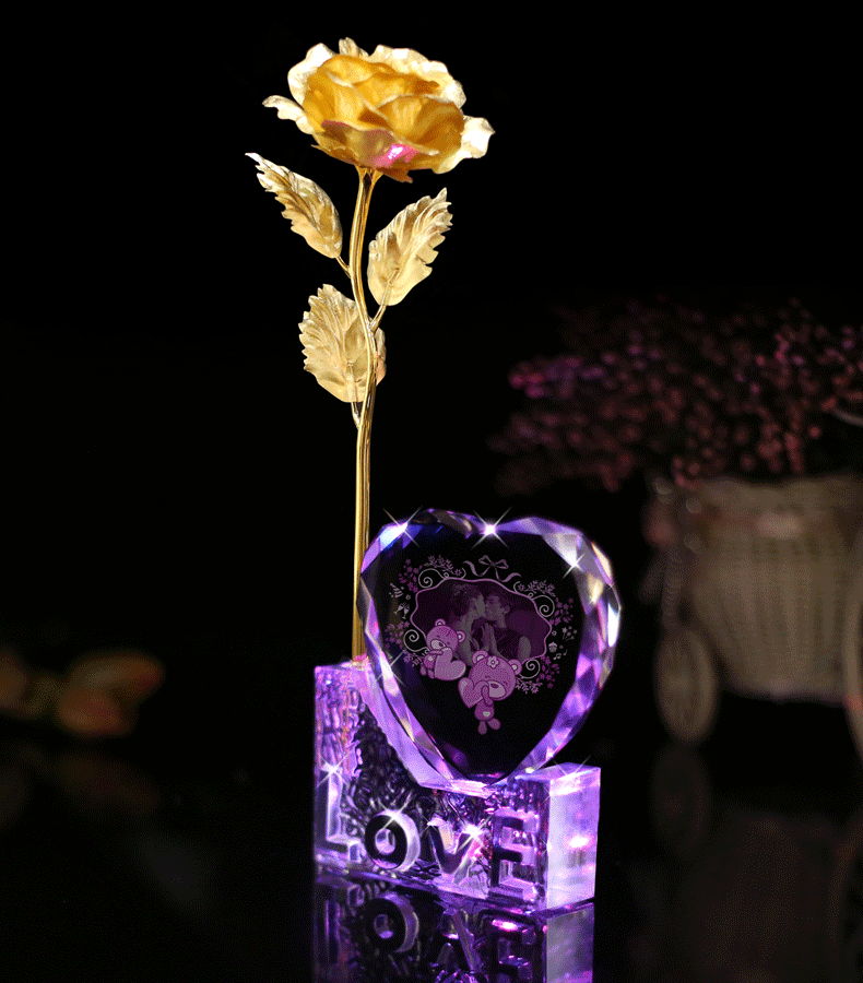 高档金箔玫瑰花束 金箔玫瑰花 七夕情人节生日创意礼品送女友老婆