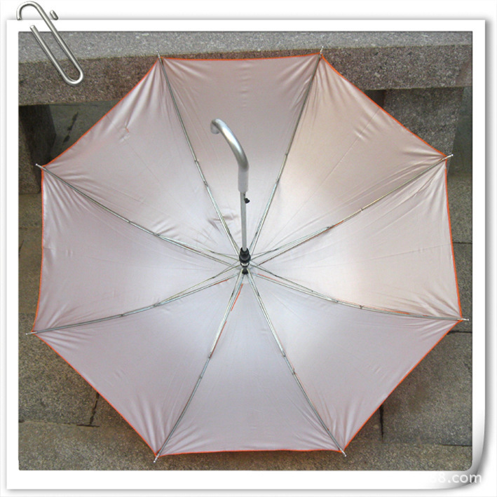 专业订做单人防晒广告伞直杆弯把小银胶伞厂家直销