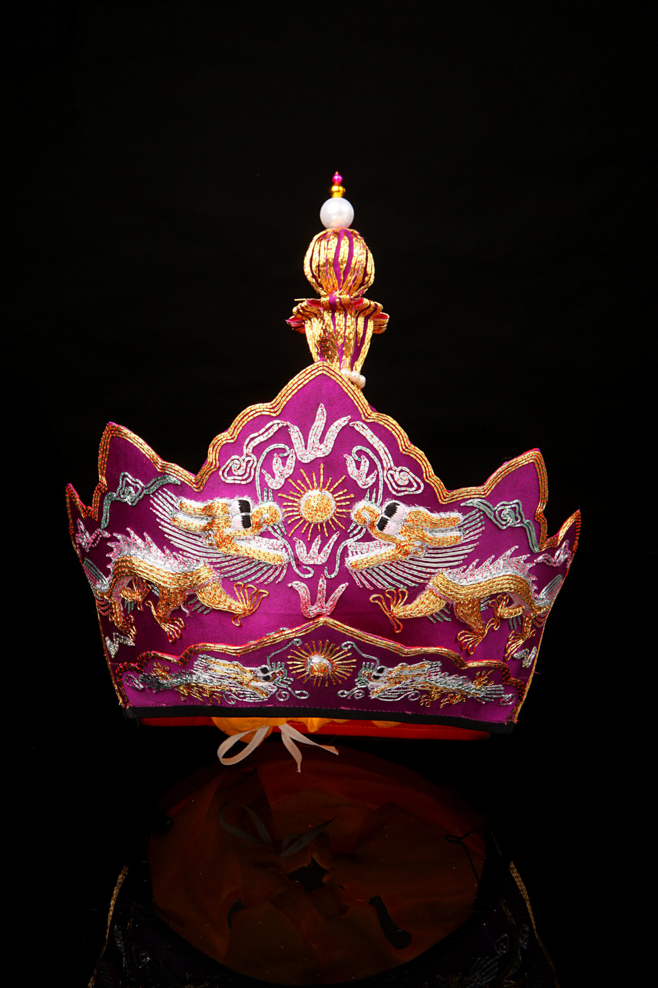 乾辰 庄严如法师帽精品龙绣毗卢帽 佛教用品 五佛帽 佛教法帽