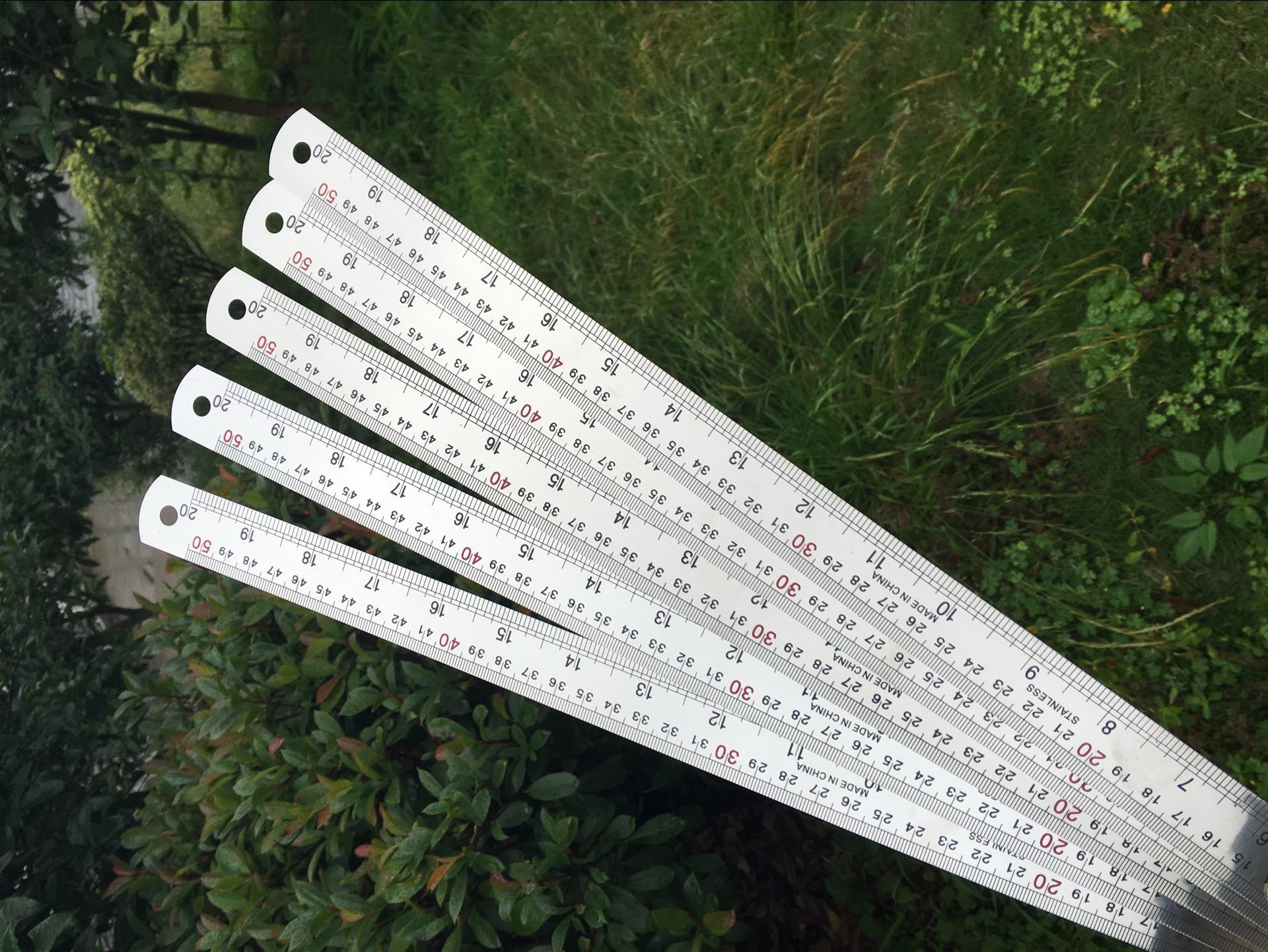 公英制双色加厚钢尺50cm不锈钢板直尺双面钢尺 尺子批发来样定做