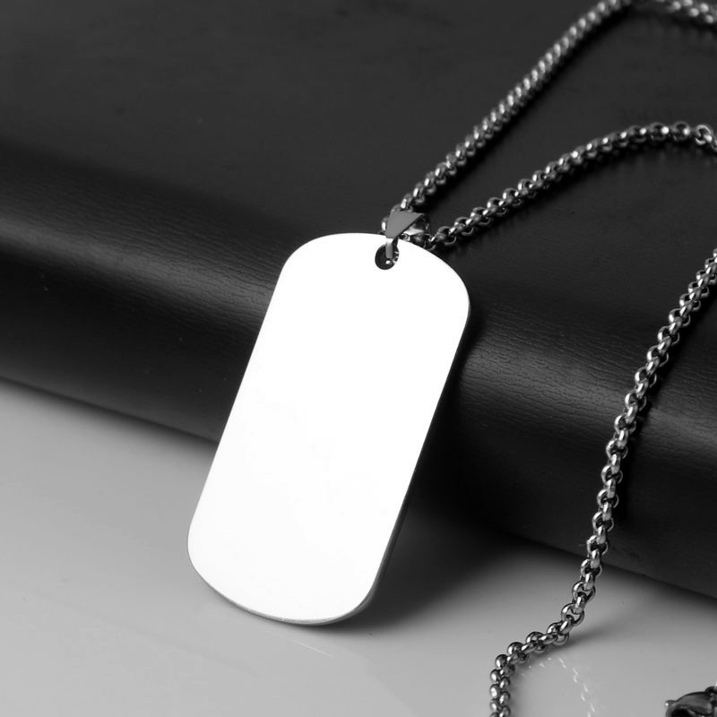 亮面316l不锈钢钛钢狗牌军牌美国大兵身份证吊牌盾现货可刻字