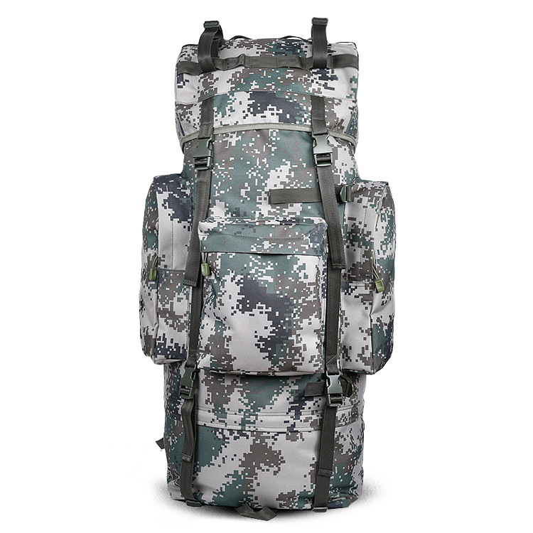 超大100l通用迷彩背囊作训拉练背包内支架登山包作战包优良做工