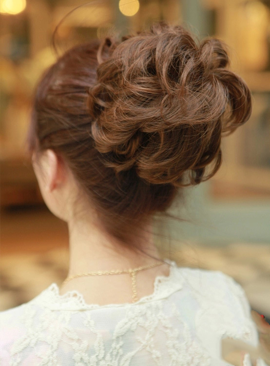 花苞头假发蓬松卷发丸子头皮筋假发包新娘盘发假发道姑头发圈发饰