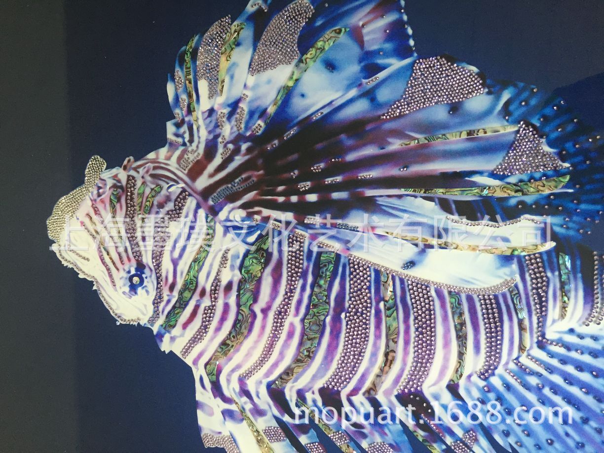 水晶工艺画定制 海洋生物馆展板挂画设计制作 仙鹤水晶画装饰画