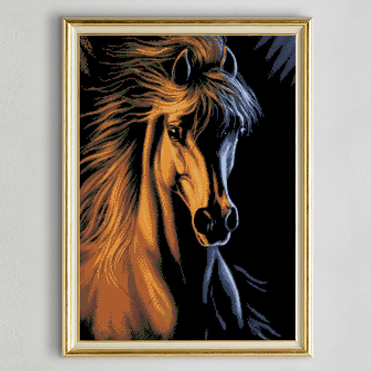 新款八骏图装饰画马到成功钻石画贴钻十字绣厂家直销淘宝货源代发