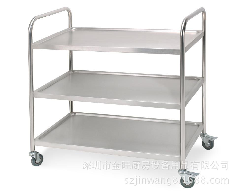 厂家供应不锈钢三层餐车 酒店餐厅送餐手推车 多功能服务车