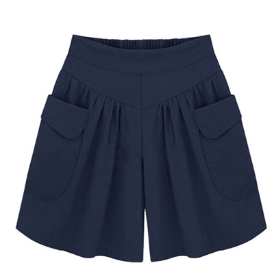 European and American Summer plus-Sized plus Size Women's Clothing Plump Girls Wide Leg Shorts Female 100.00kg Sister Versatile Hot Pants Culottes Female Summer