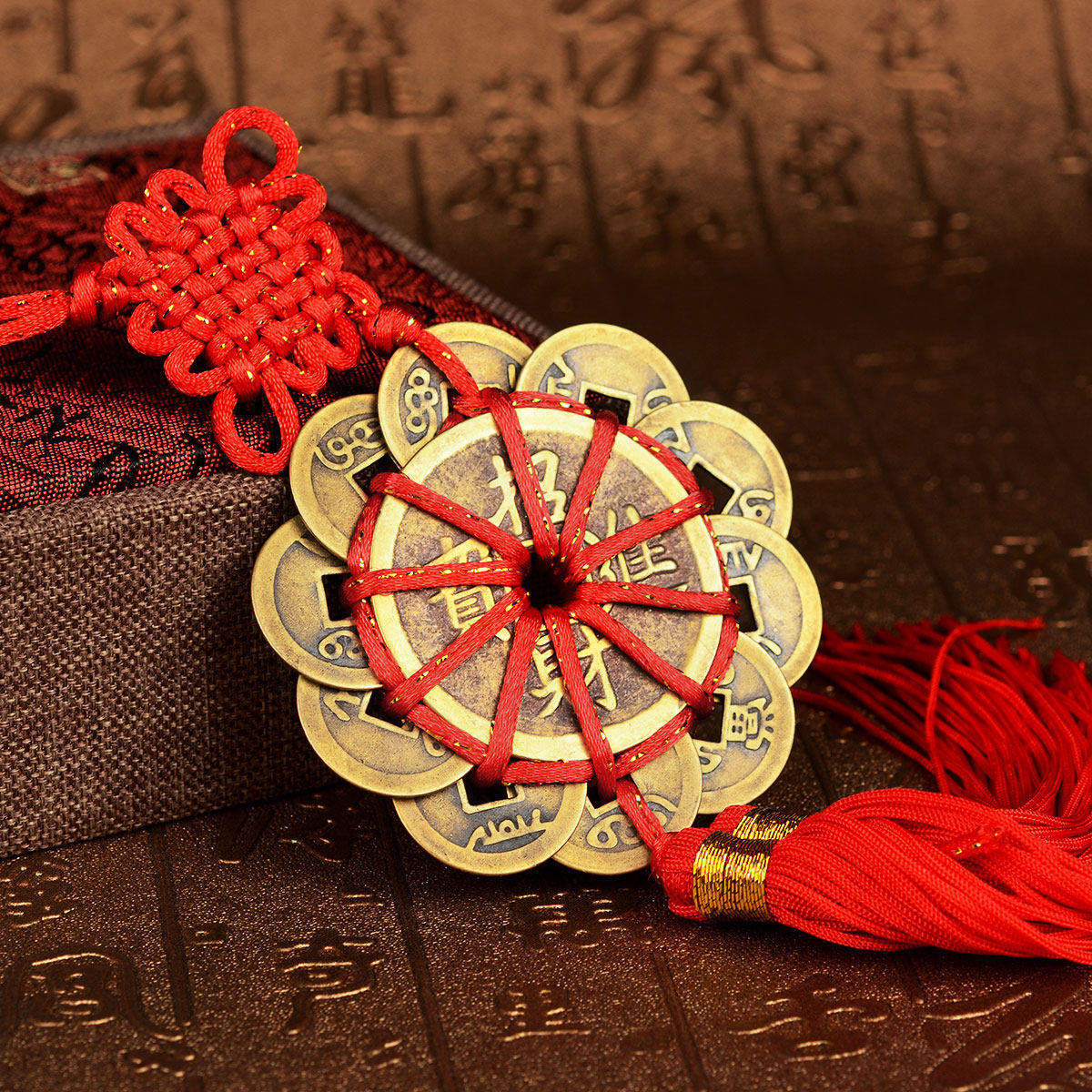 开运梅花钱挂件十帝八币钱助官运化解生活工作不利招贵人