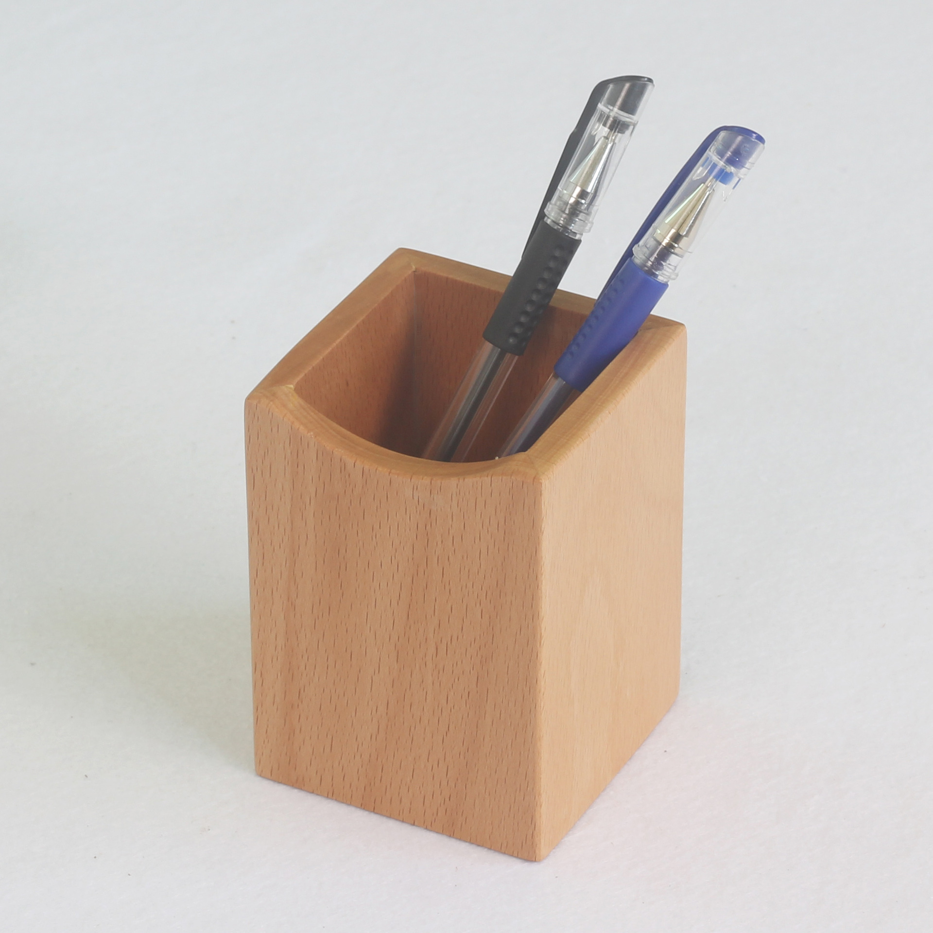 榉木笔筒 创意时尚多功能文具办公用品木质笔桶桌面收纳盒 定制