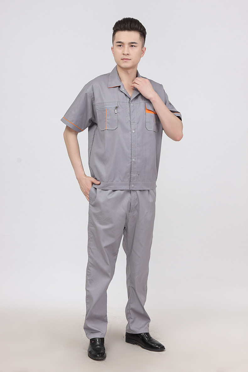 批发夏季短袖劳保工作服套装春夏新款汽修服车间服工衣厂家定做