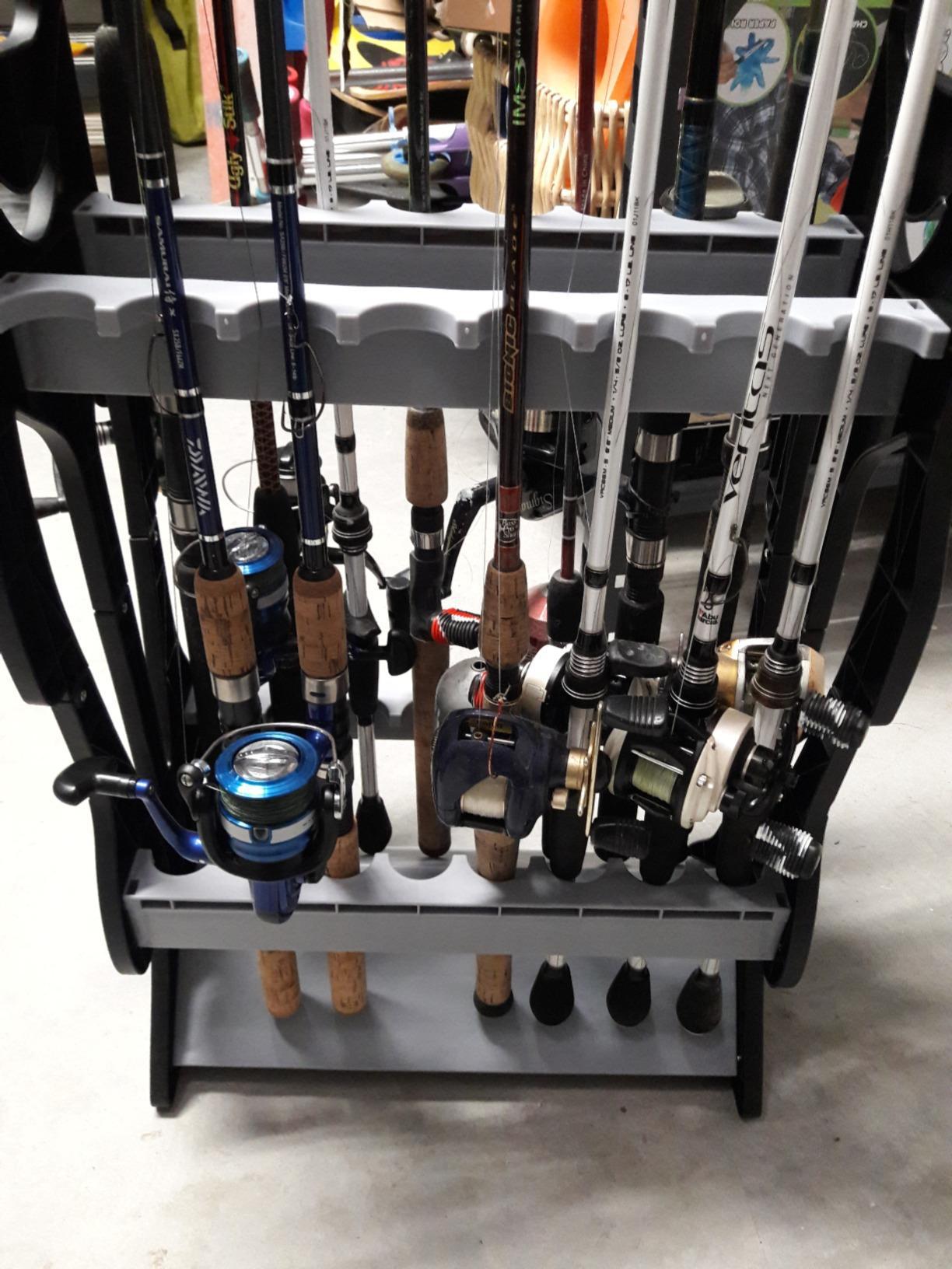 鱼竿支架鱼竿展示架鱼杆收纳架摆放架pp塑料鱼竿展架鱼竿架