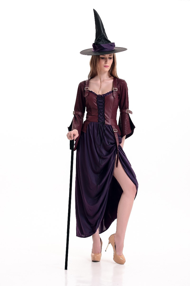 witch costume长款女巫装万圣节服巫婆服黑夜幽灵服13105