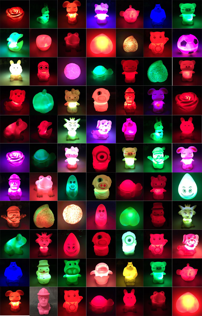 普锦新奇特发光玩具地摊热销七彩愤怒的小鸟小夜灯厂家