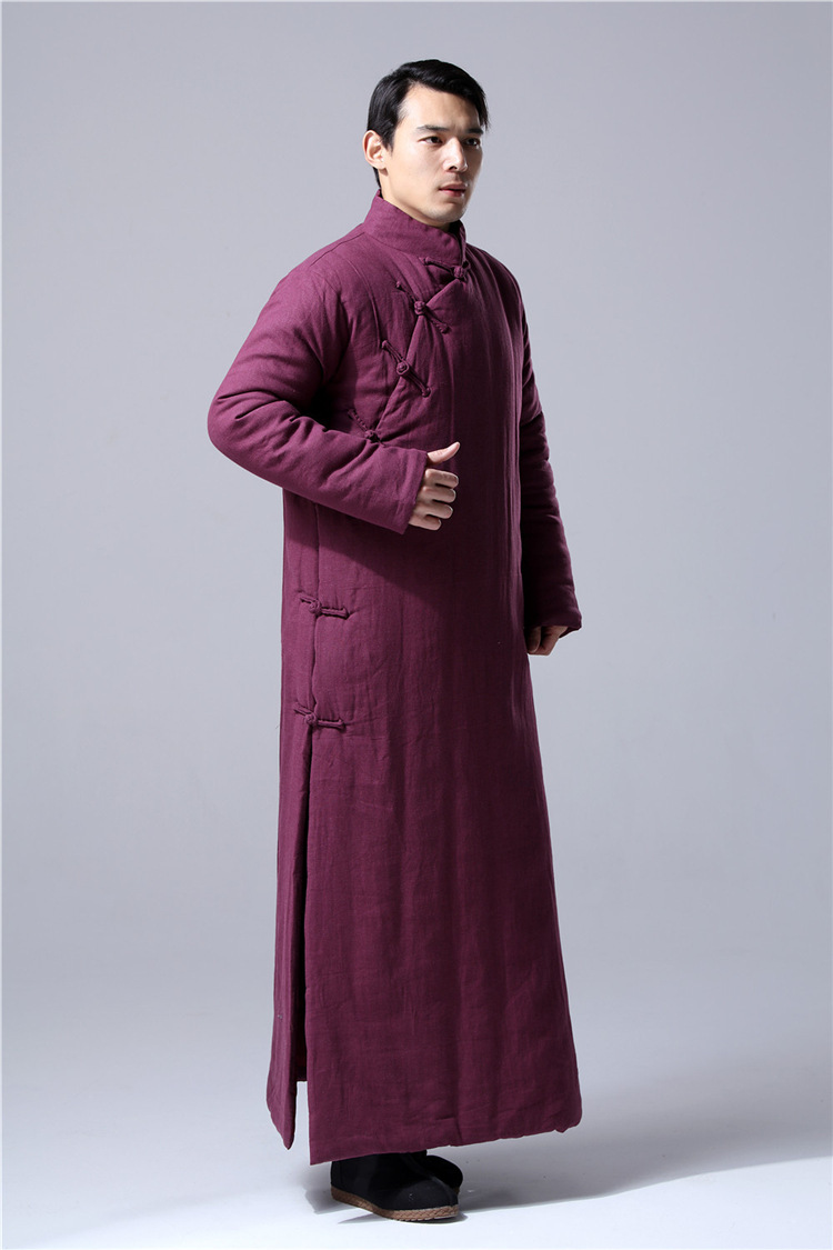 中国风男装冬民国风复古棉袍长袍大褂中式棉袄宽松棉衣长款棉服男
