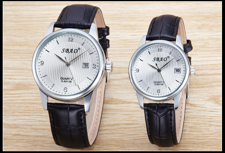 双宝新款情侣石英表皮带男士学生手表厂家批发直销数字纹防水表