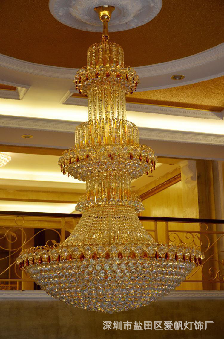 深圳市盐田区爱帆灯饰厂 供应信息 吊灯 厂家直销酒店大堂吊灯楼梯长