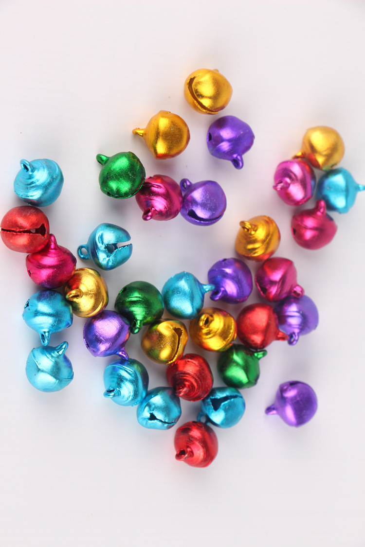 铝彩diy饰品配件大号彩色磨砂铃铛圣诞雪花铃铛大铃铛批发