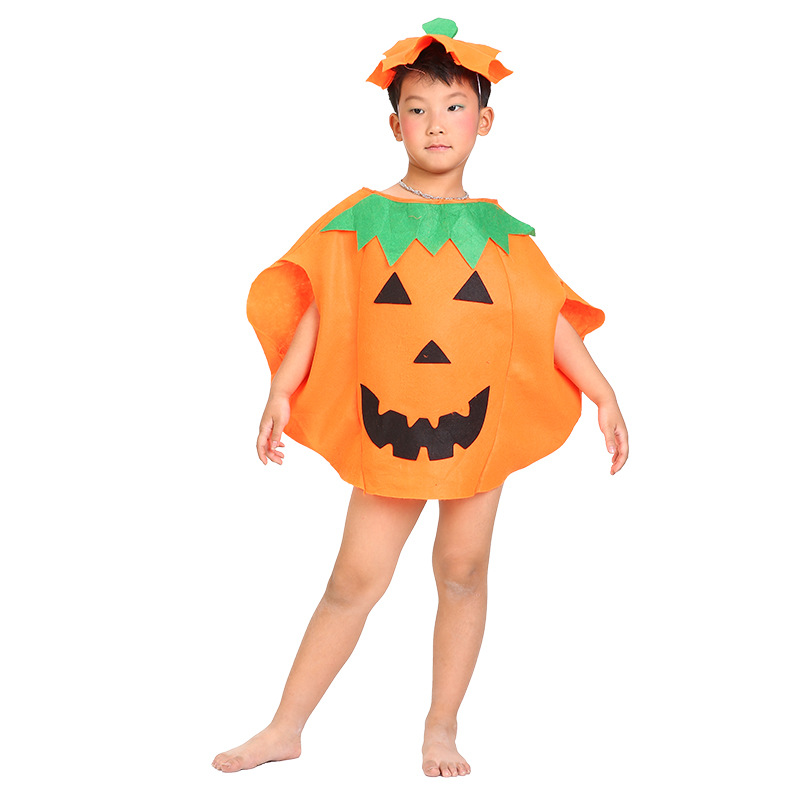 万圣节儿童服装儿童派对表演服儿童南瓜服自制环保南瓜造型服装