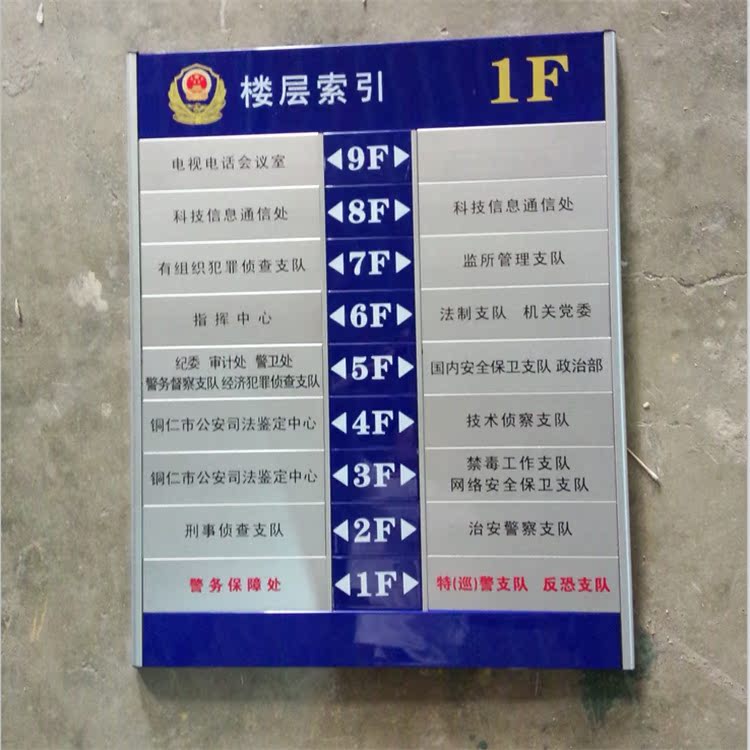 定制医院商场学校单位楼层指示牌办公写字楼电梯索引牌指引去向牌