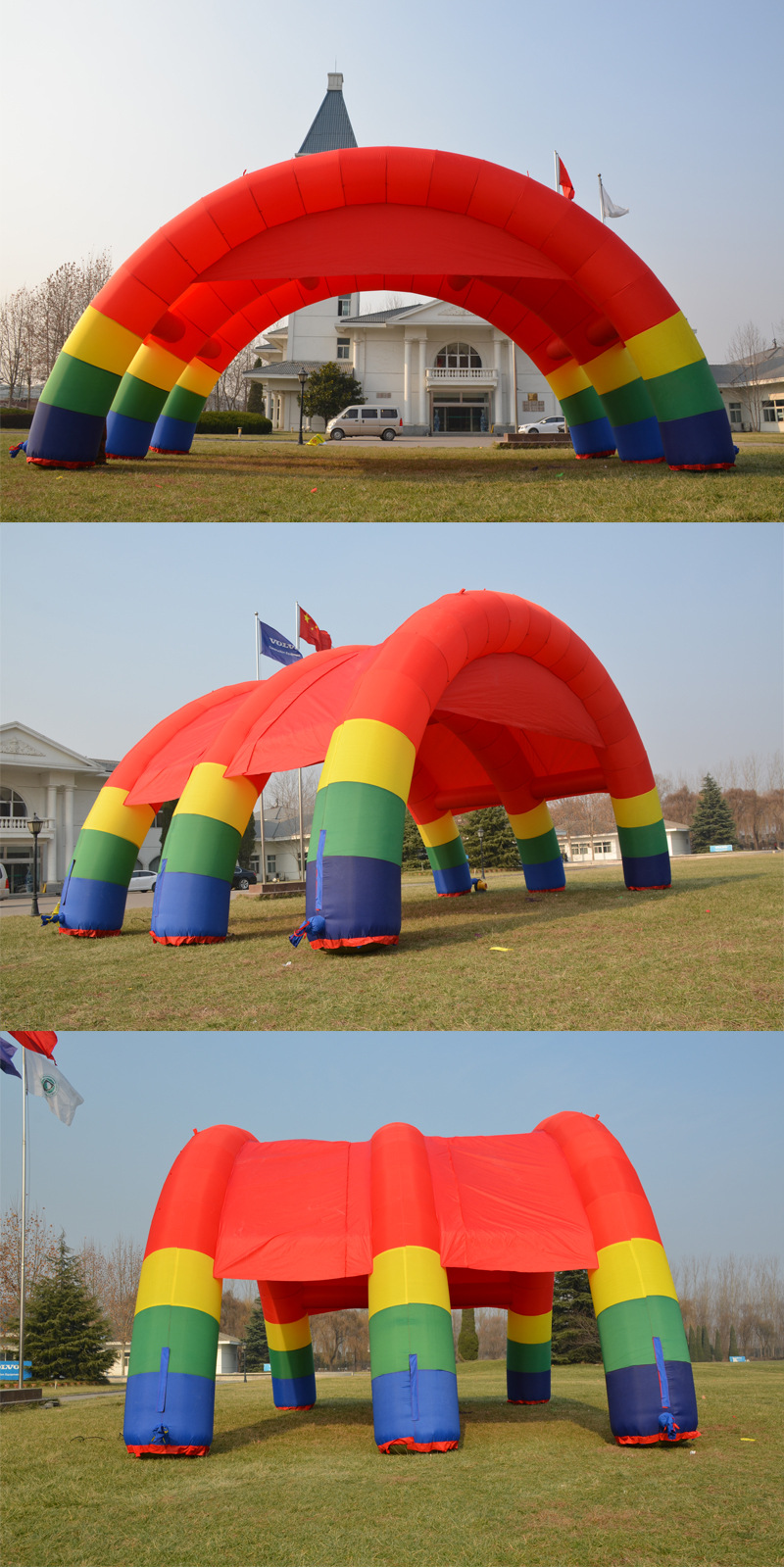 10米12米双拱连体充气拱门气模充气帐篷开业活动彩虹门批发