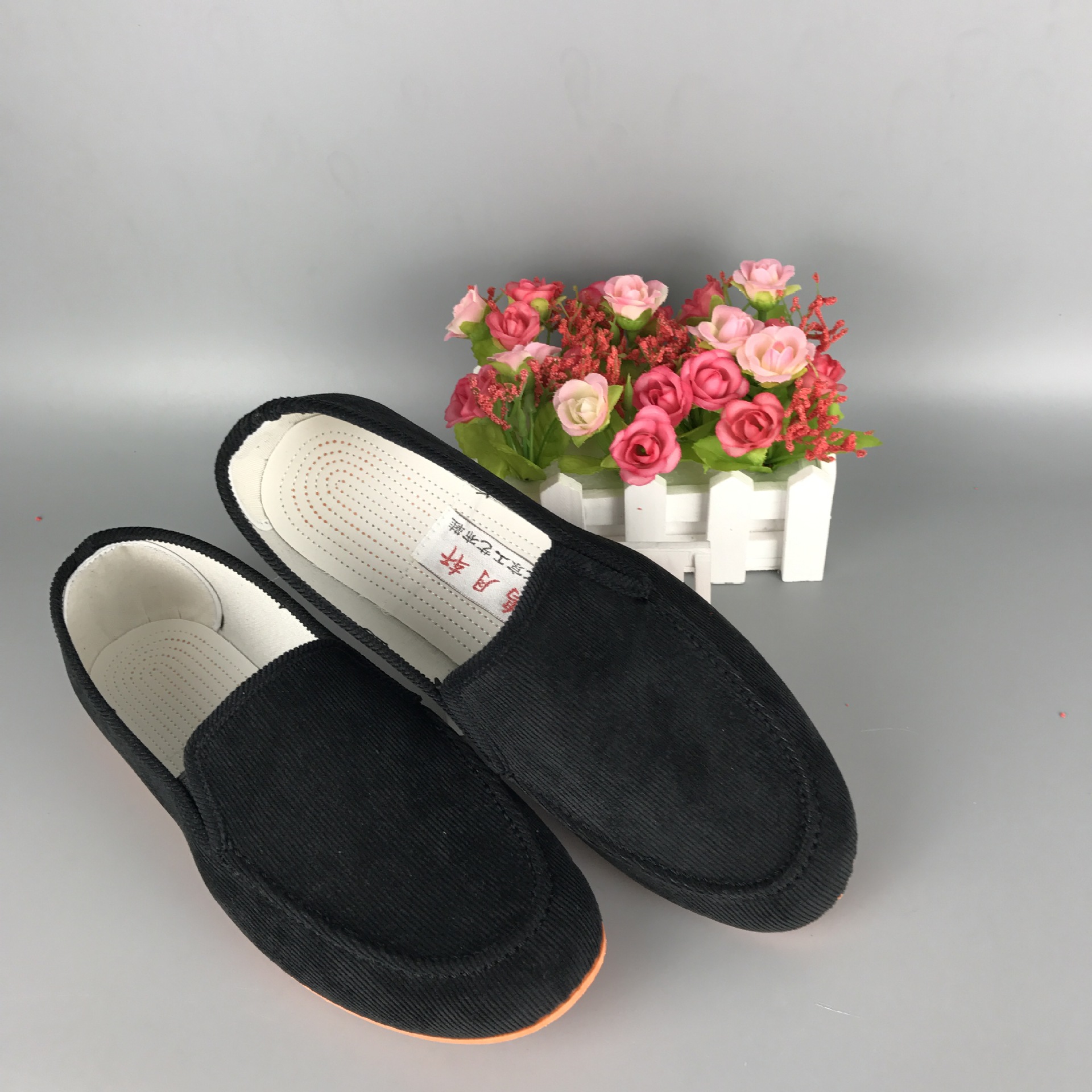 厂家直销新款平跟男鞋 条绒低帮牛筋底圆头棉布男式休闲布鞋