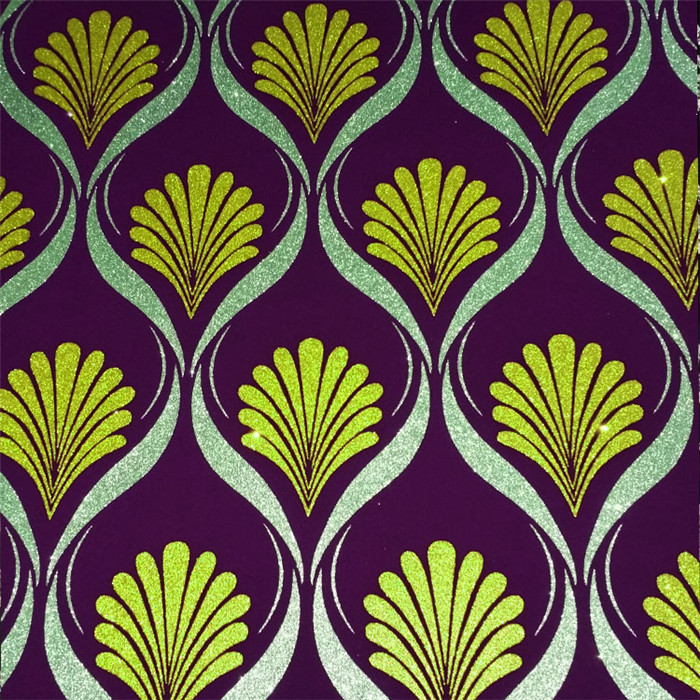 现货批发优质植绒布闪粉印花#金湘缘#梦幻闪耀ktv闪光墙布