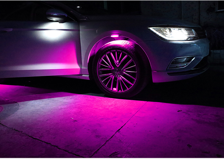 汽车led 轮眉灯 汽车爆闪灯 轮毂氛围灯 车轮照地灯(4个装)呼吸