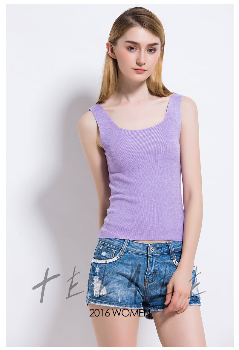 招商夏季新款纯色吊带背心修身女士性感小背心淘宝代发