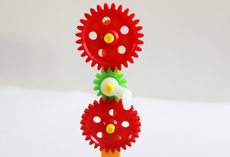 齿轮组及支架 齿轮原理益智玩具 小学科学物理实验仪器