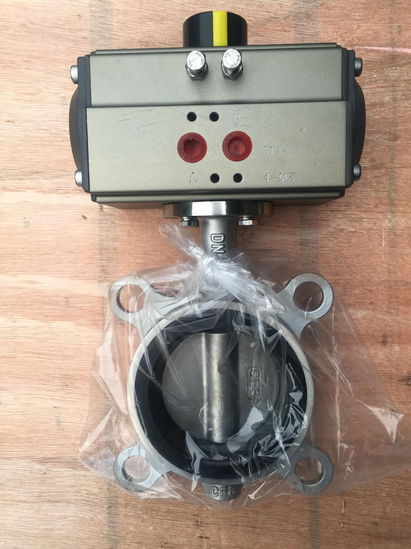 厂家批发供应气动中线蝶阀d671x10pat型执行器不锈钢气动蝶阀