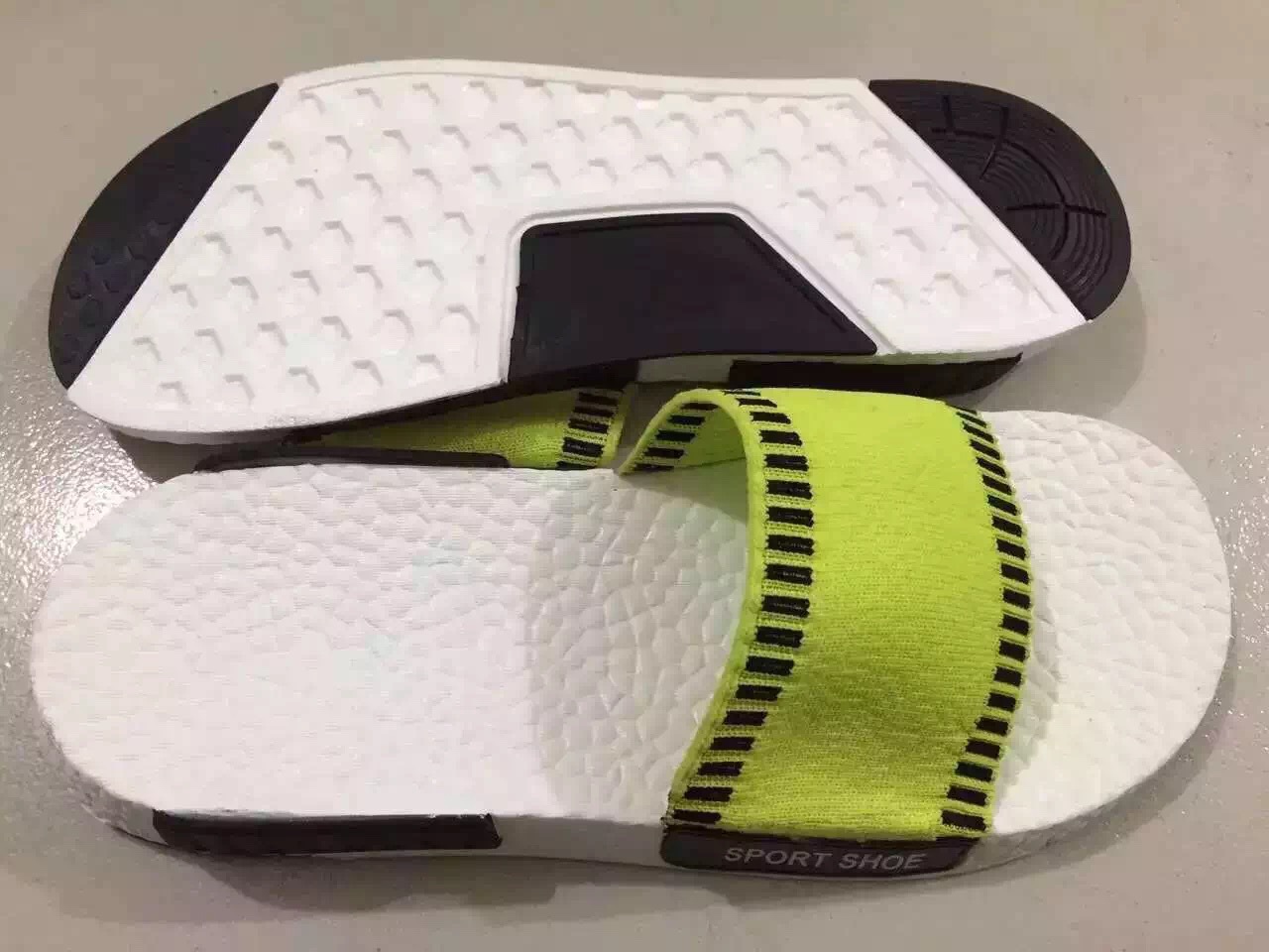 3d飞线拖鞋一字拖凉拖鞋面布料nmd爆米花椰子针织布料鞋面