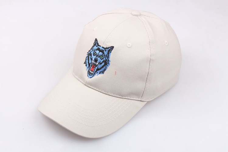 军迷帽子白色狼头帽子 刺绣款 防晒运动休闲战术款棒球帽 鸭舌帽