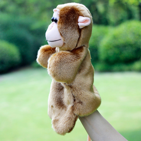 小猴子手偶 毛绒动物卡通手指偶讲故事必备指偶定制logo