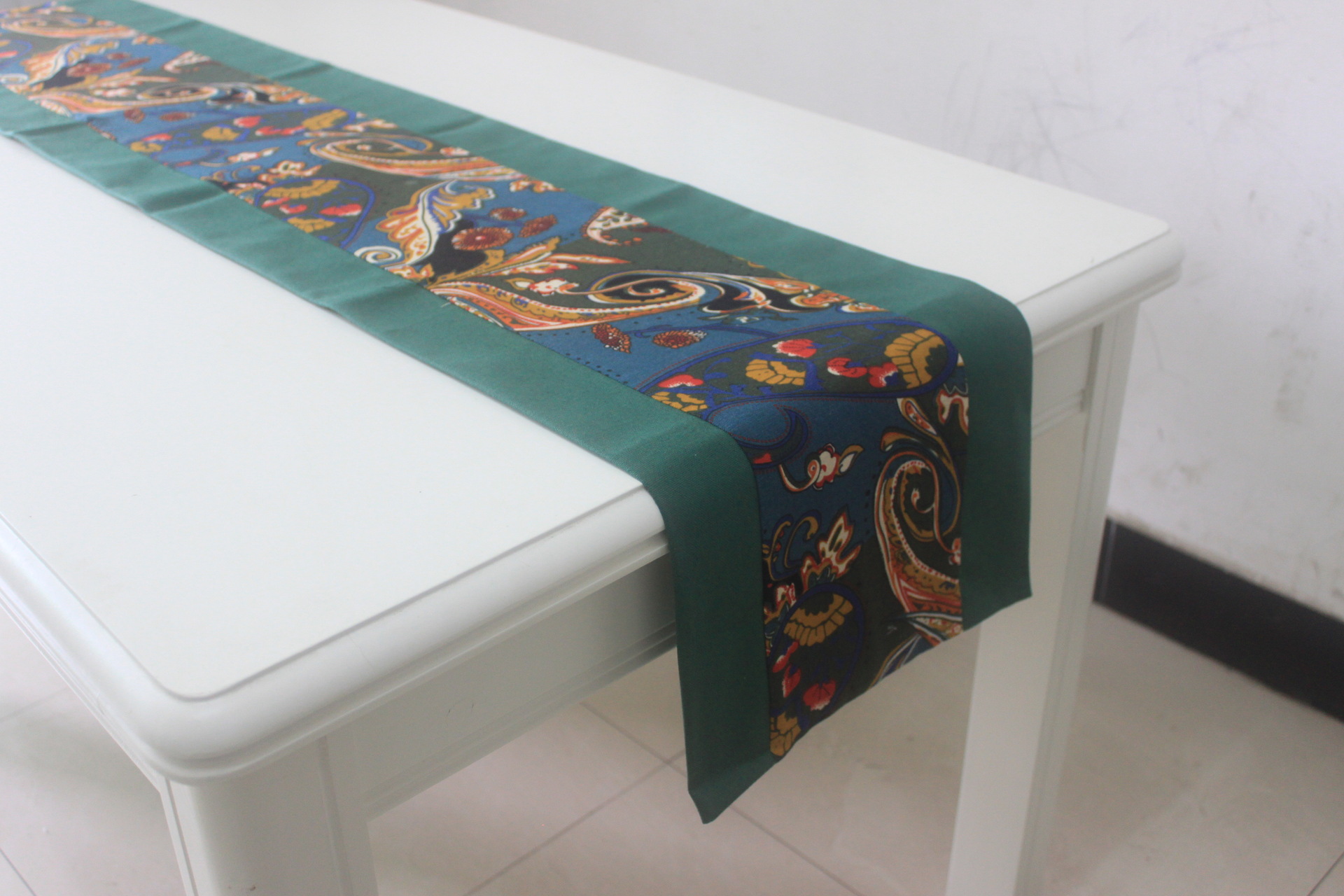 纯棉帆布拼接桌旗茶旗田园花朵清新电视柜鞋柜凳子台旗定制批发