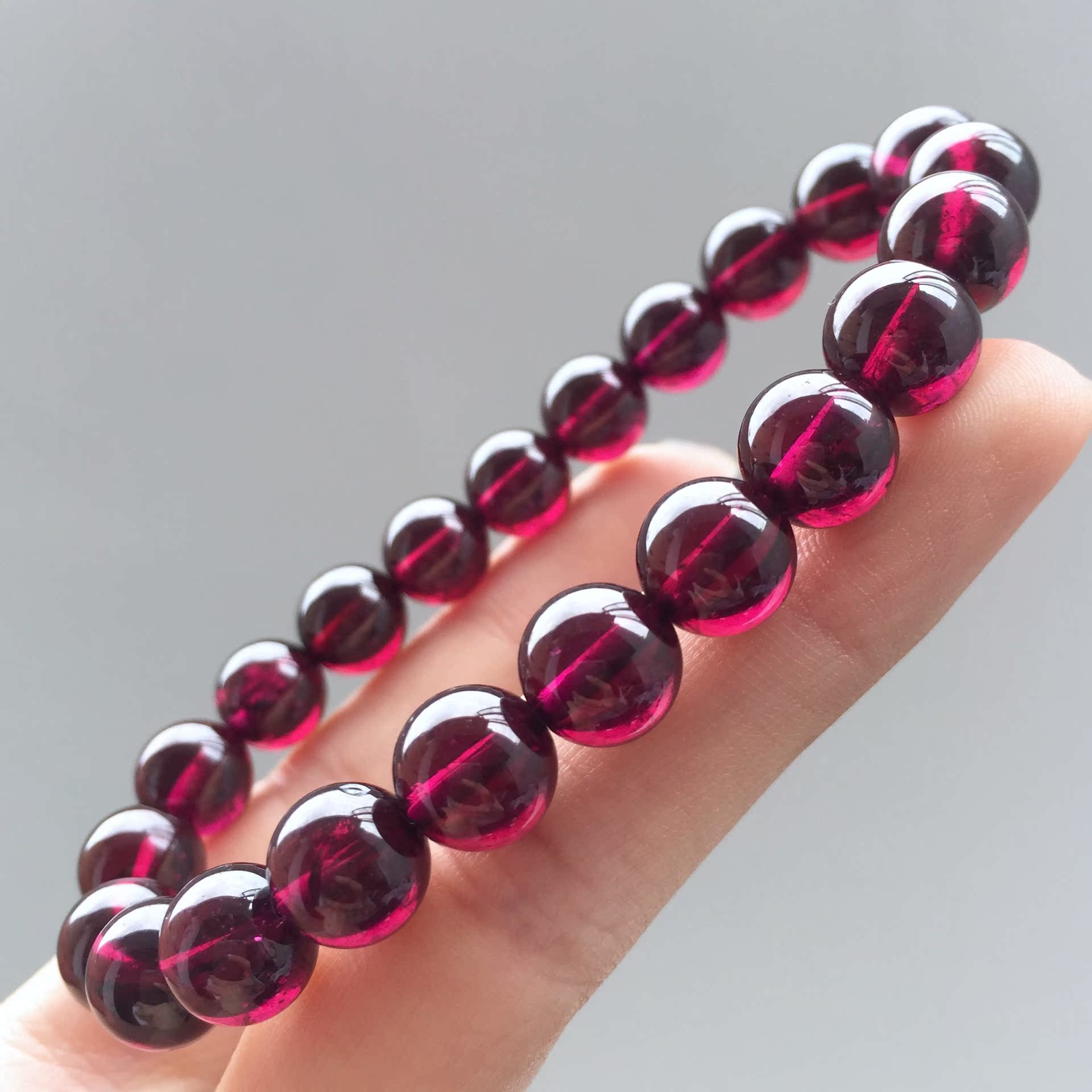 紫牙乌批发 天然巴西紫牙乌石榴石手链 女人石石榴石饰品批发