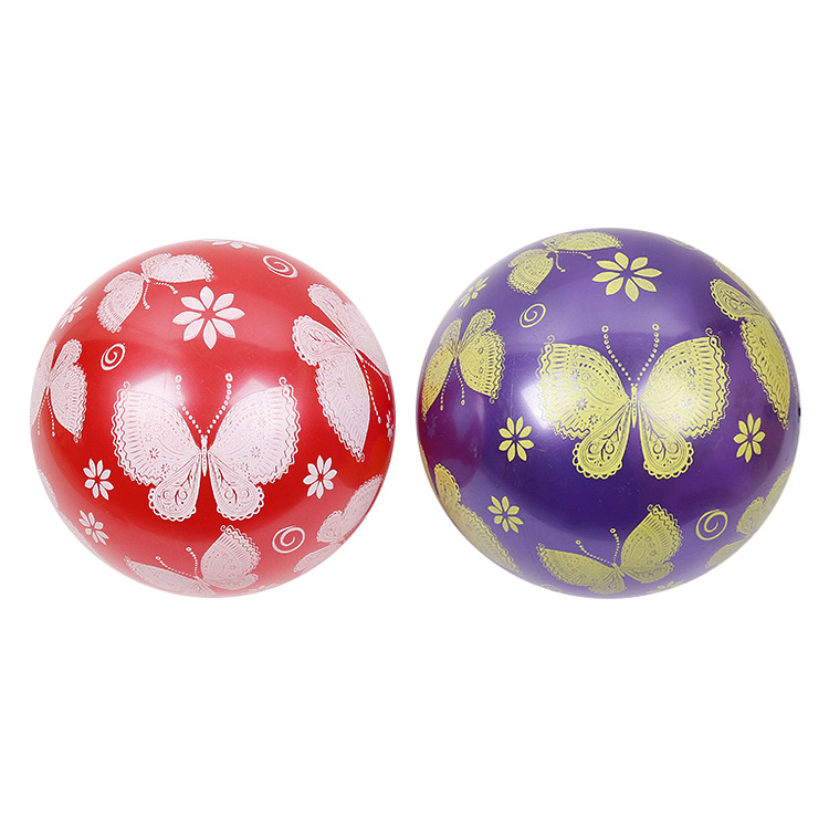 幼儿园儿童专用练习蝴蝶彩色橡胶篮球 皮球宝宝充气拍拍球