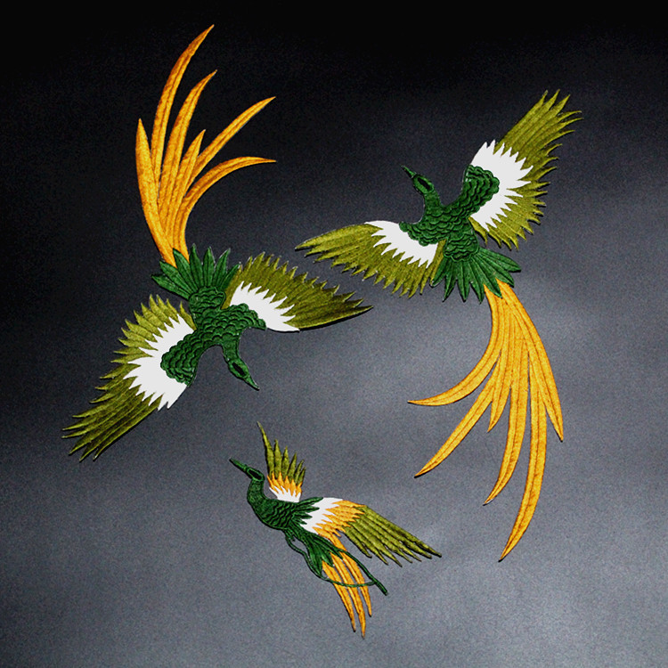 义乌市哲轩绣花厂 供应信息 婴幼儿安全用品 新款凤鸟组合 刺绣凤凰