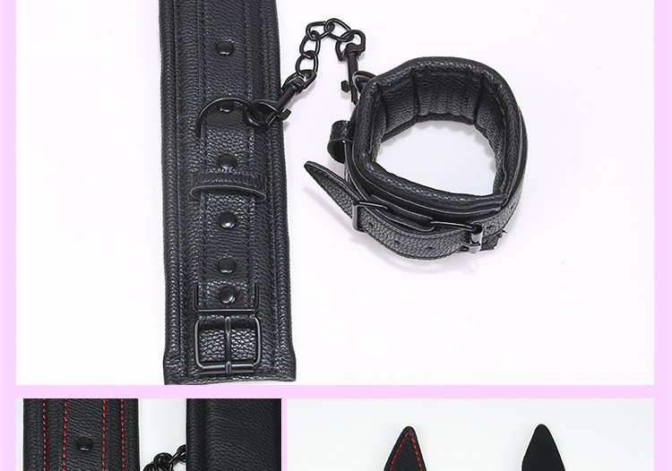 成人情趣调情女用器具 女性用品pu皮革龟裂纹手铐厂家直供