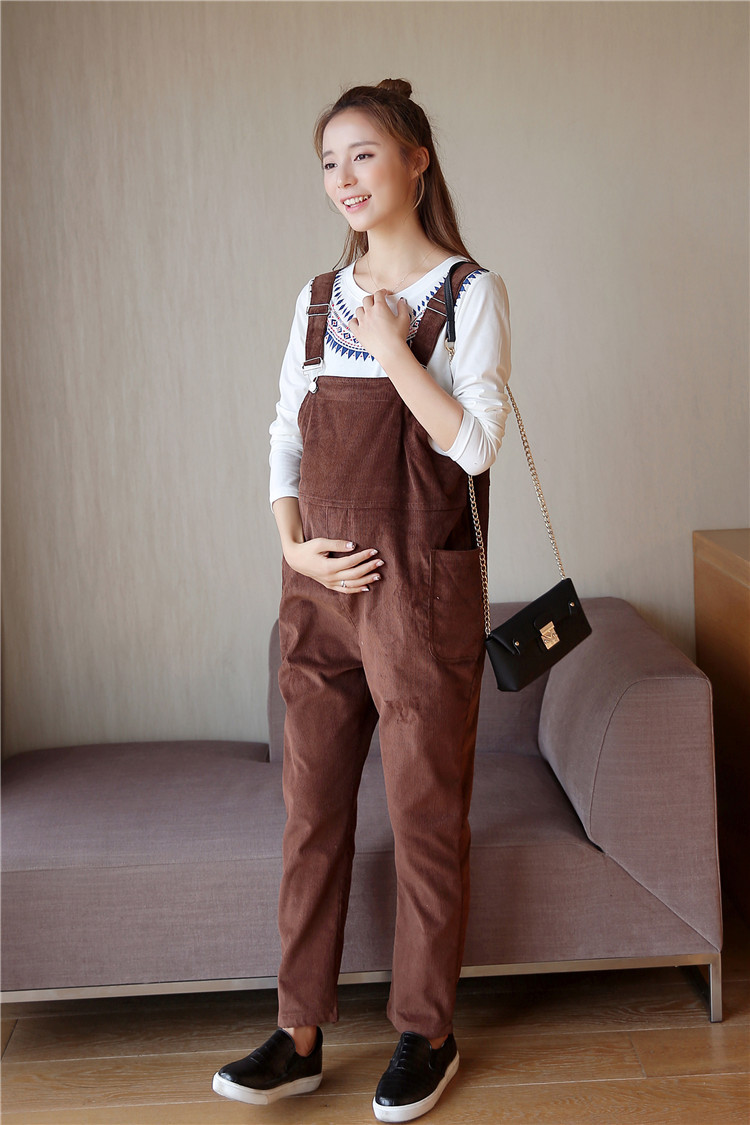 欧洲站品牌孕妇背带裤长裤春秋天潮妈怀孕期时尚款宽松连体裤子女