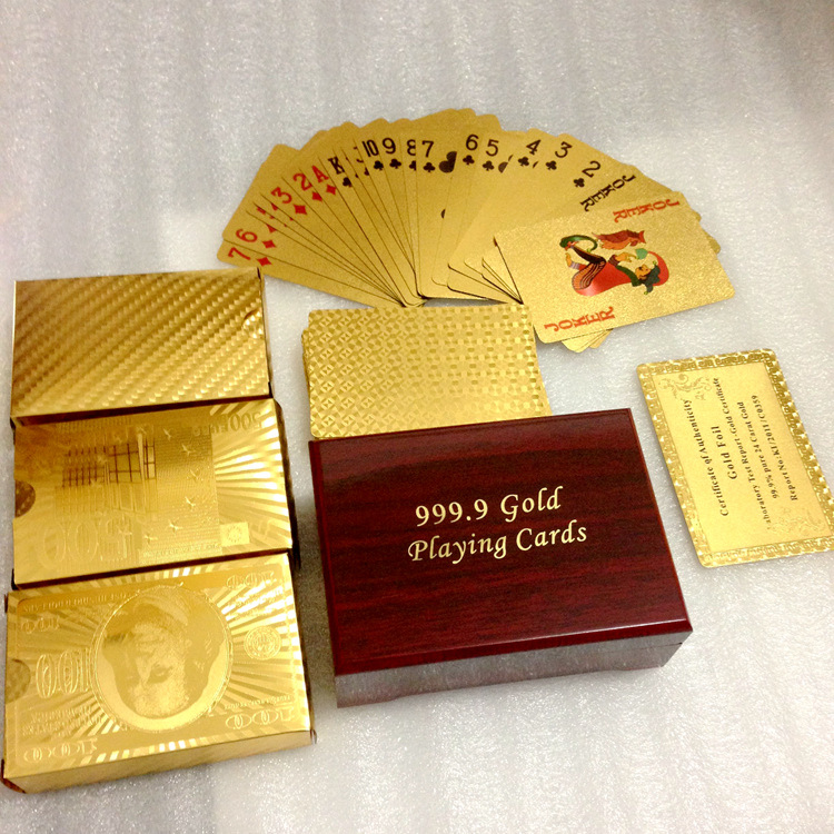 批发24k金扑克外贸金箔扑克土豪金黄金扑克牌创意礼品节日礼物