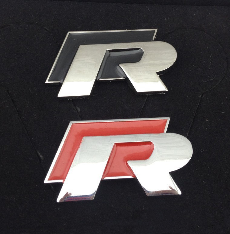 厂家批发 汽车车身改装贴 r标金属贴r-line车标金属贴改装