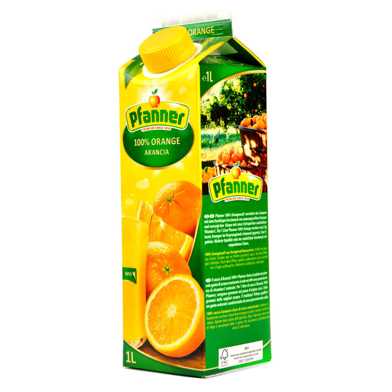 pfanner发那橙汁1l瓶奥地利进口果汁餐饮果汁