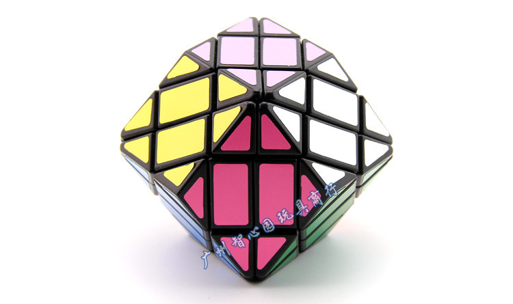 蓝蓝四阶十二菱面魔方黑色 4阶12棱面异形魔方 儿童益智玩具