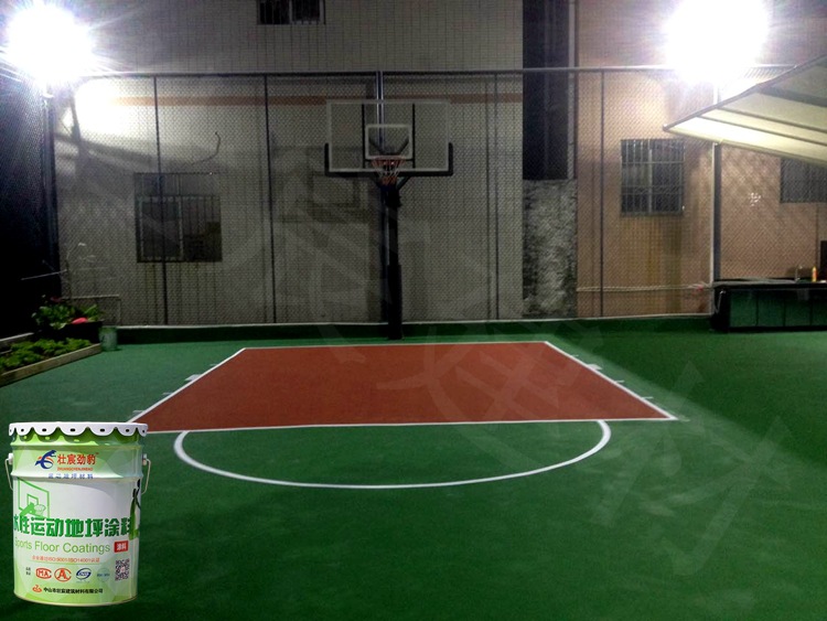 中山私人丙烯酸篮球场半场完工