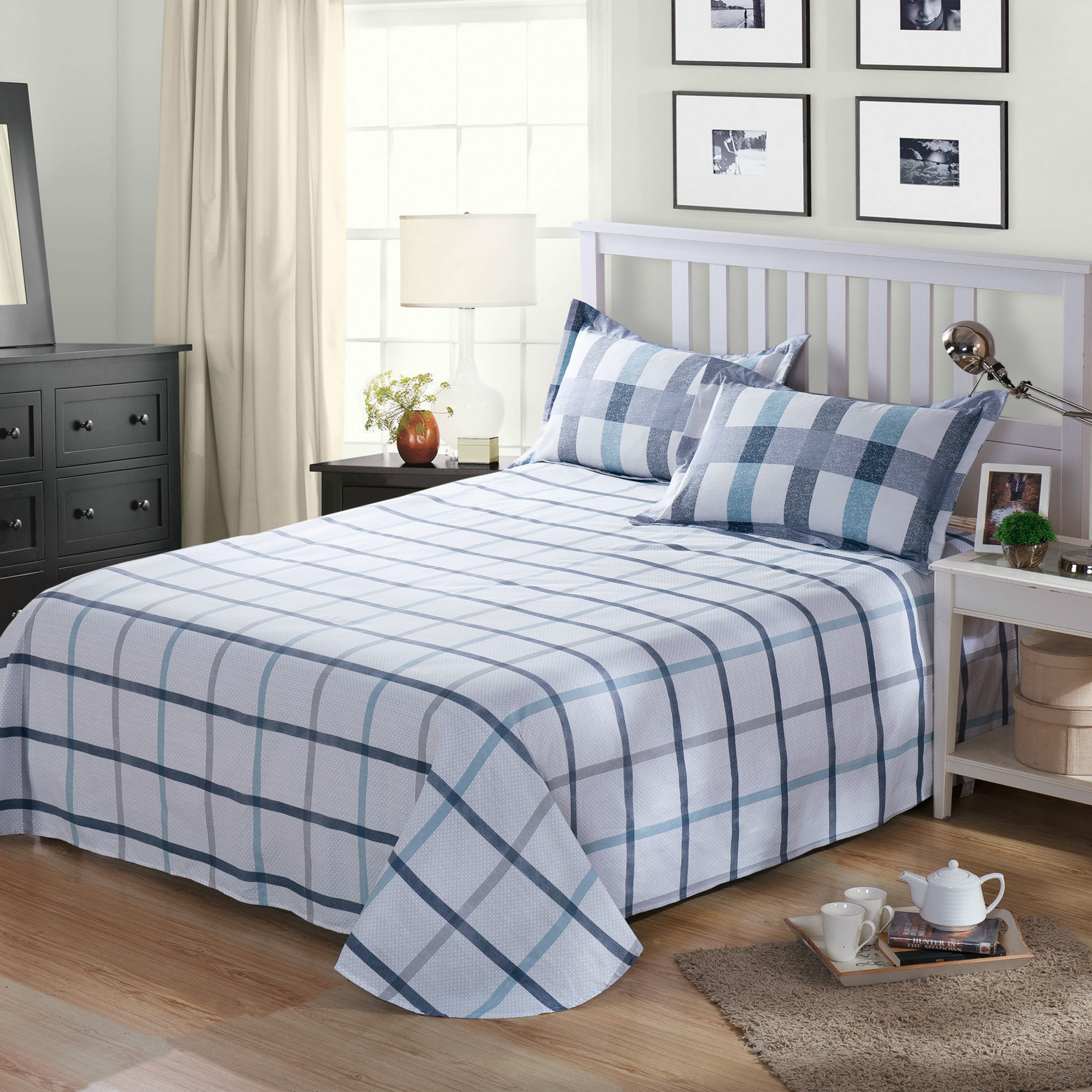 纯棉圆角床单 单人双人全棉单件被单 枕套-床单,被单