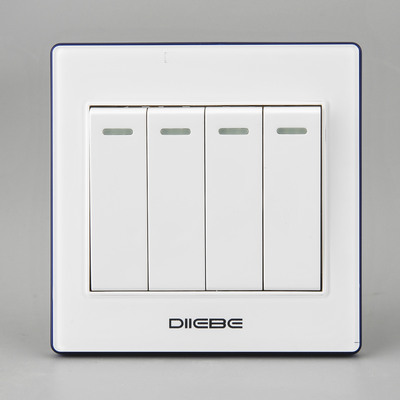 单相四联墙壁开关插座四开单控双控亚克力玻璃面板开关插座灯开关