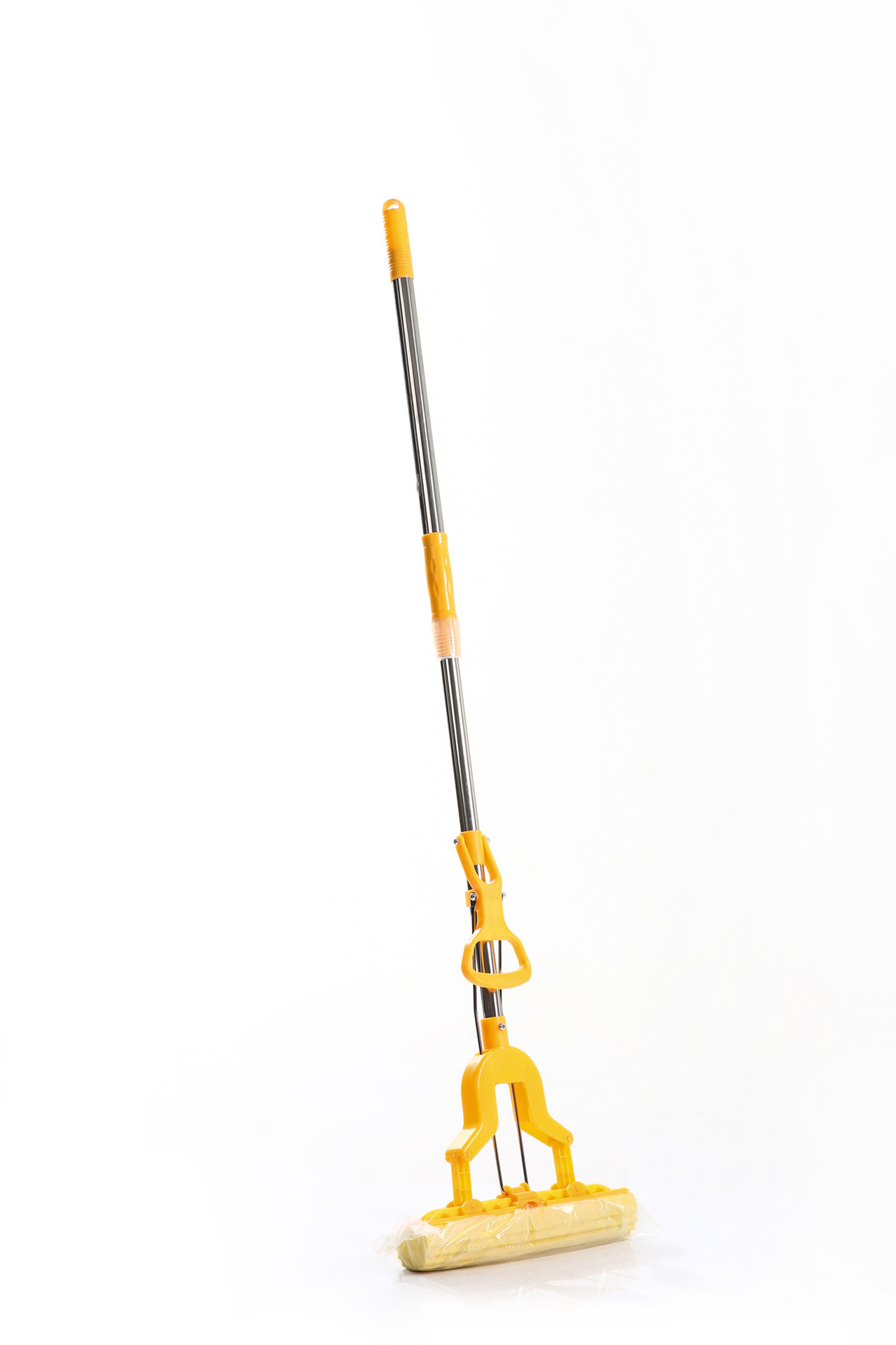 新款胶棉拖把 27cm胶棉吸水滚轮拖把 新款拖把 伸缩铁杆胶棉拖把