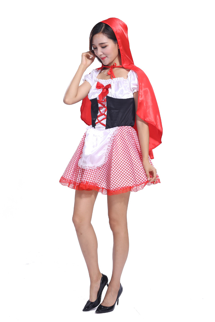 万圣节成人cosplay小红帽服装 亲子装 化妆舞会小红帽角色表演服