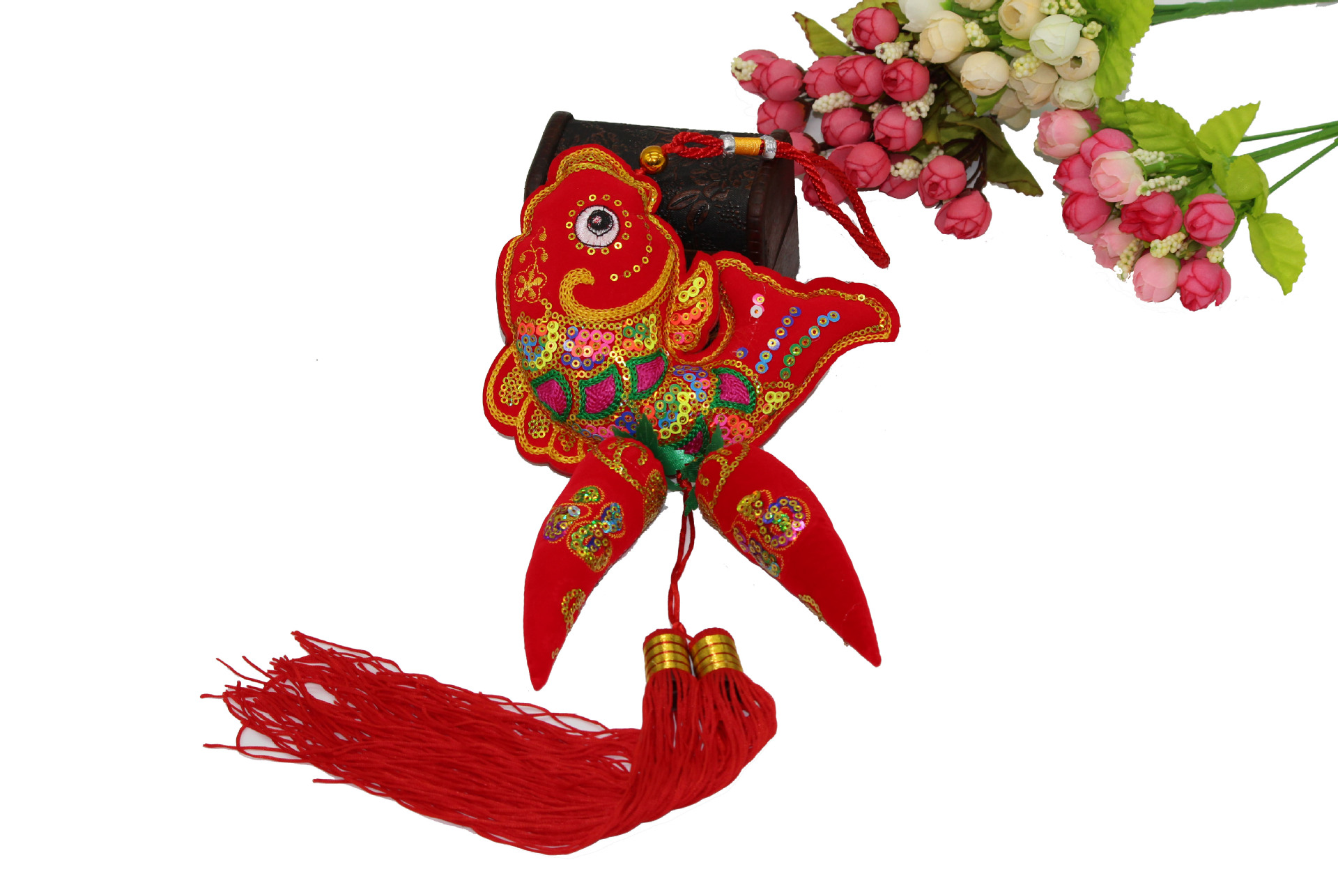 新年双鱼香包民族特色礼品亮片福包批发荷包刺绣福香囊批发