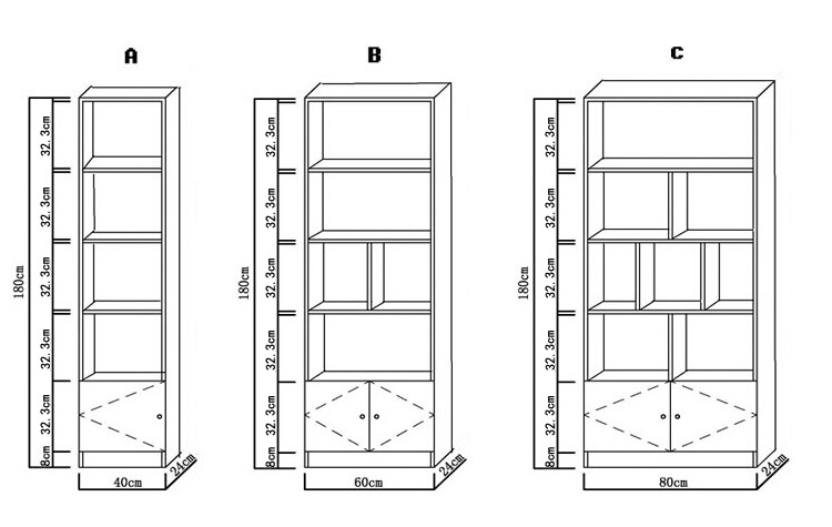 自由组合儿童书柜带门柜子实木松木简易置物储物书架书橱简约现